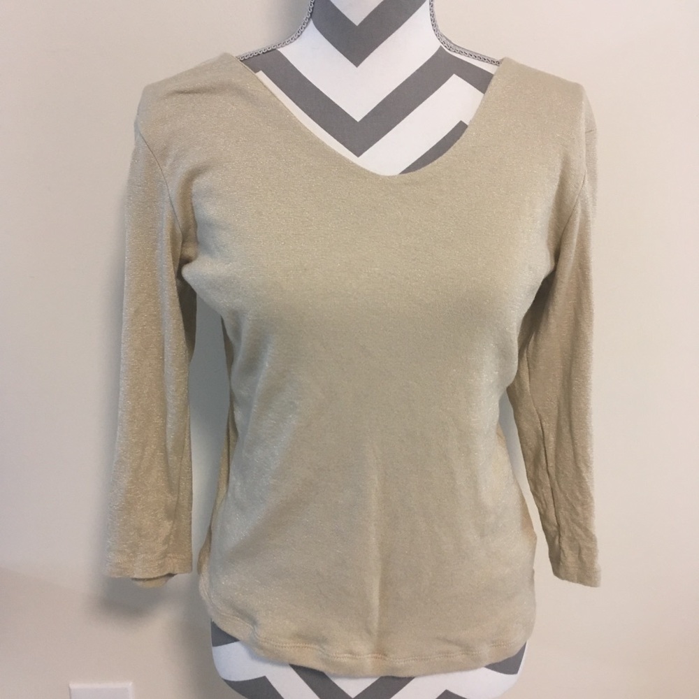 Dressbarn Tan 3/4th Sleeve Sweater